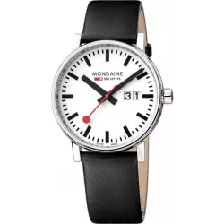 MONDAINE Evo2 40 Bahnhofsuhr Big Date Saphirglas
