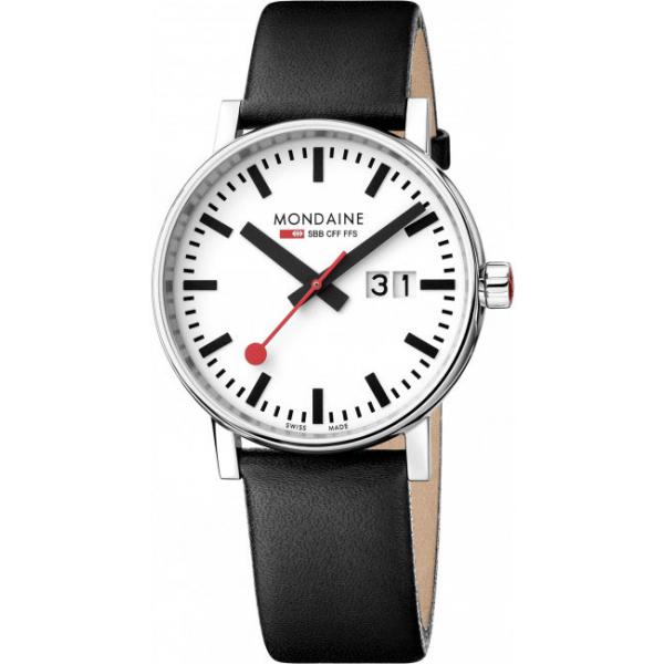 MONDAINE Evo2 40, Bahnhofsuhr, Big Date, Saphirglas