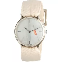 JEANS Set Uhr mit Wechselbändern weiss