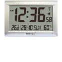 TECHNOLINE XL Digital Jumbo LCD Funk Tisch-Wanduhr silber