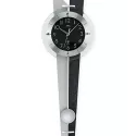 AMS Pendeluhr Funk Wanduhr schwarz Rückwand grauschwarz
