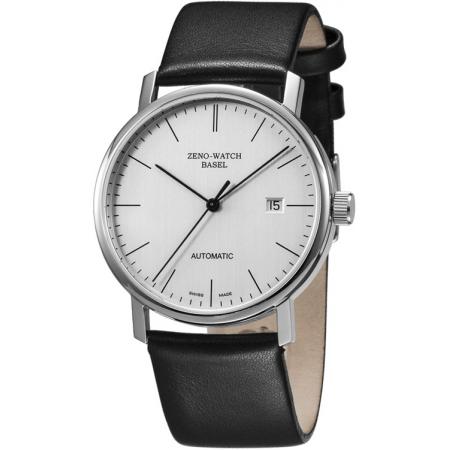 ZENO-WATCH BASEL Bauhaus Edelstahl Automatik Uhr silber