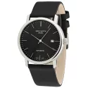 ZENO-WATCH BASEL Bauhaus Edelstahl Automatik Uhr schwarz
