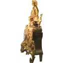 ANTIK mechanische Empire Tischuhr mit Jäger ca. 1820