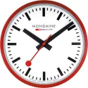 MONDAINE Wall Clock SBB Bahnhofswanduhr rot/weiss