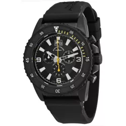 ZENO-WATCH BASEL PD Look Chronograph Quartz Edelstahl schwarz/gelb