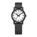 MONDAINE Essence 32 Bahnhofsuhr schwarz/weiss