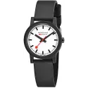 MONDAINE Essence 32 Bahnhofsuhr schwarz/weiss