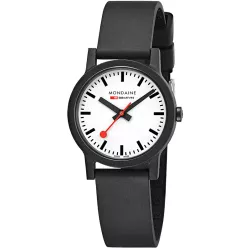MONDAINE Essence 32 Bahnhofsuhr schwarz/weiss
