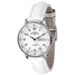ZENO-WATCH BASEL Medium Size Day Date Automatik Uhr weiss