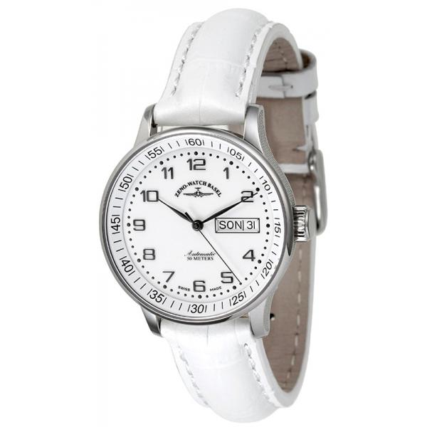 ZENO-WATCH BASEL, Medium Size Day Date, Automatik Uhr, weiss