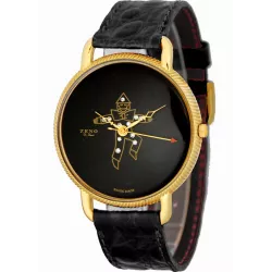 ZENO Big Harlekin grosse Quartz Damenuhr vergoldet