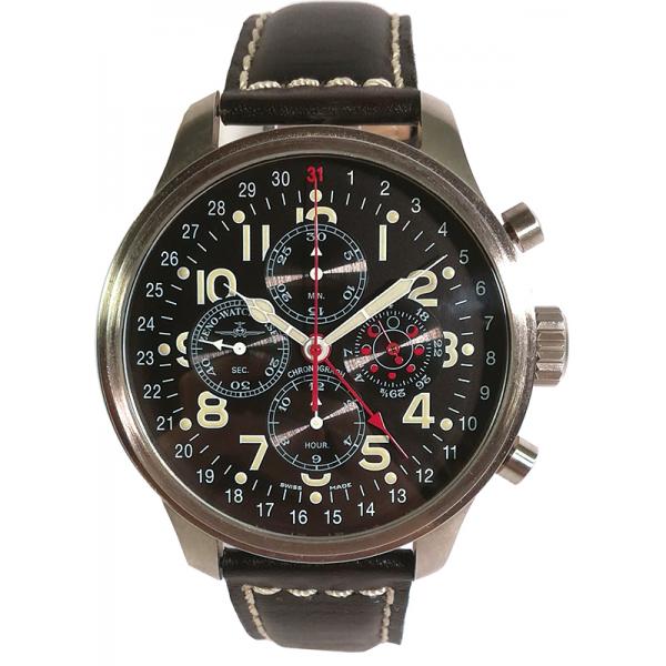 ZENO-WATCH BASEL, Pilot Oversized, XL Fliegerchronograph Mondphase