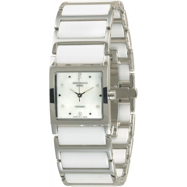 ZENO-WATCH BASEL Ceramic CC Quarzuhr, weiss