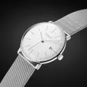 Junghans MAX BILL 38 Automatikuhr Stahl weiss Index Mesh Datum
