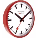 MONDAINE Wall Clock SBB Bahnhofswanduhr rot/weiss