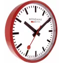 MONDAINE Wall Clock SBB Bahnhofswanduhr rot/weiss