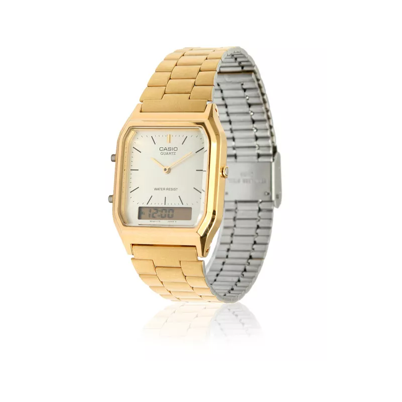 CASIO Digi-Analog Retro GMT Quartzuhr gold