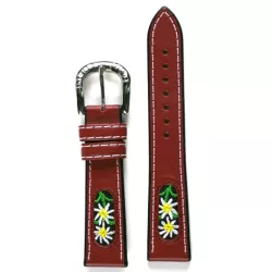 Uhrenband MICHEL JORDI Leder rot 18mm M