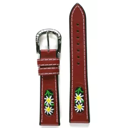Uhrenband MICHEL JORDI Leder rot 18mm