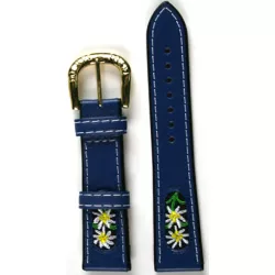 Uhrenband MICHEL JORDI Leder blau 18mm M