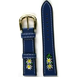 Uhrenband MICHEL JORDI Leder blau 18mm