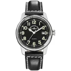 ZENO-WATCH BASEL Pilot Classic Fliegeruhr Quartz Edelstahl poliert