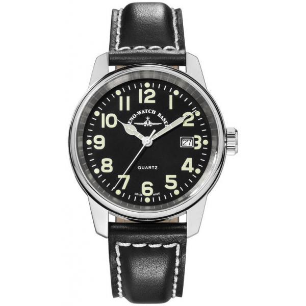 ZENO-WATCH BASEL, Pilot Classic, Fliegeruhr Edelstahl poliert