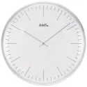 AMS Bauhaus Quartzwanduhr silber gross