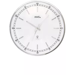AMS Vintage Fifties Funkwanduhr silber gross