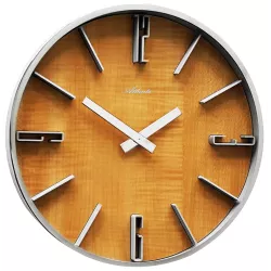 ATLANTA Wood Design Silent Quartz Wanduhr Erlenholzoptik