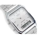 CASIO Digi-Analog Retro GMT Quartzuhr weiss