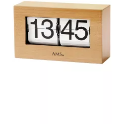 AMS Flip-Clock digital Tischuhr Buche