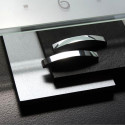 AMS More Square Silent Quartzwanduhr Schieferoptik