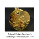 ANTIK mechanische Empire Tischuhr mit Jäger ca. 1820