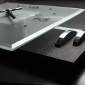 AMS More Square Silent Quartzwanduhr Schieferoptik