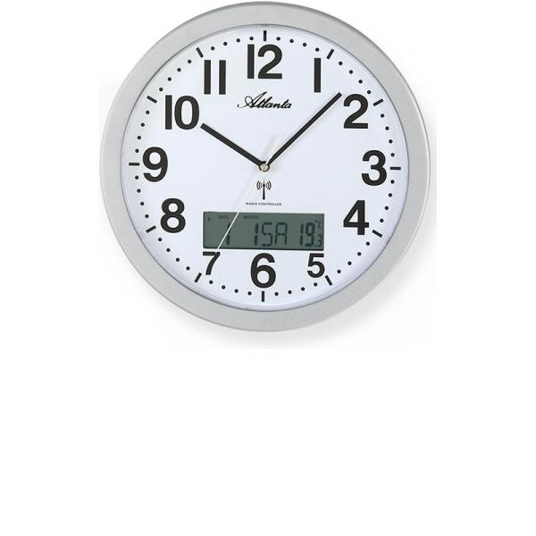 ATLANTA Date Display Funkwanduhr mit Kalender und Thermometer