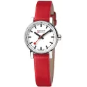 MONDAINE Evo2 26 Damen Bahnhofsuhr Petite Saphirglas rot