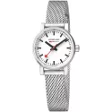 MONDAINE Evo2 26 Damen Bahnhofsuhr Petite Saphirglas Mesh matt