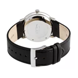 Junghans MAX BILL 34 Handaufzuguhr Stahl weiss Zahlen Leder schwarz
