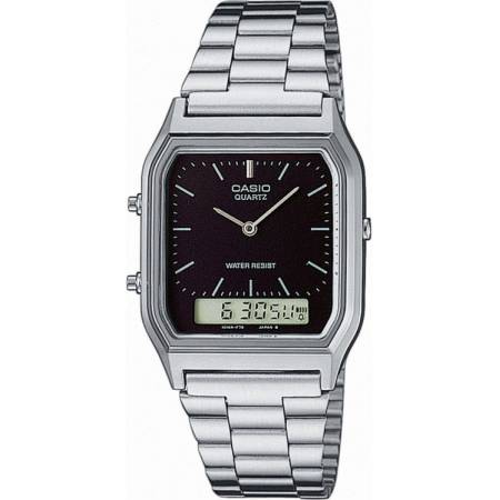 CASIO Digi-Analog Retro GMT Quartzuhr schwarz