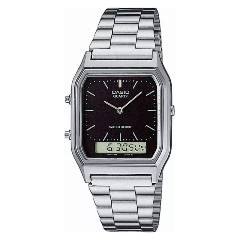 CASIO Digi-Analog Retro GMT Quartzuhr schwarz
