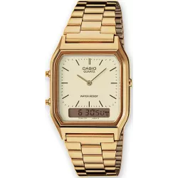 CASIO Digi-Analog Retro GMT Quartzuhr gold