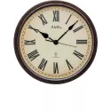 AMS Vintage Look XL Funkwanduhr Metallgehäuse braun