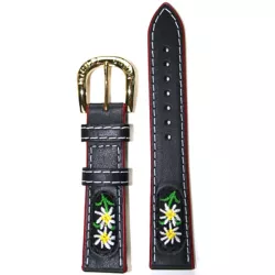 Uhrenband MICHEL JORDI Leder schwarz 18mm M