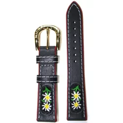 Uhrenband MICHEL JORDI Leder schwarz 18mm
