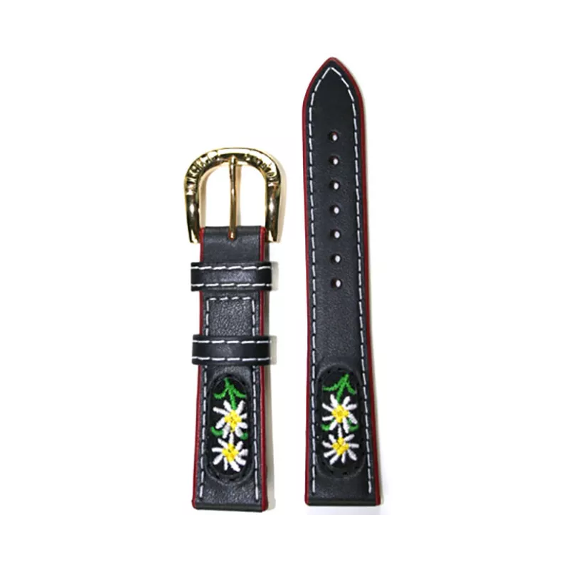 Uhrenband MICHEL JORDI Leder 18mm, schwarz Uhrenband MICHEL JORDI Leder 18mm, schwarz