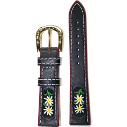 Uhrenband MICHEL JORDI Leder schwarz 20mm