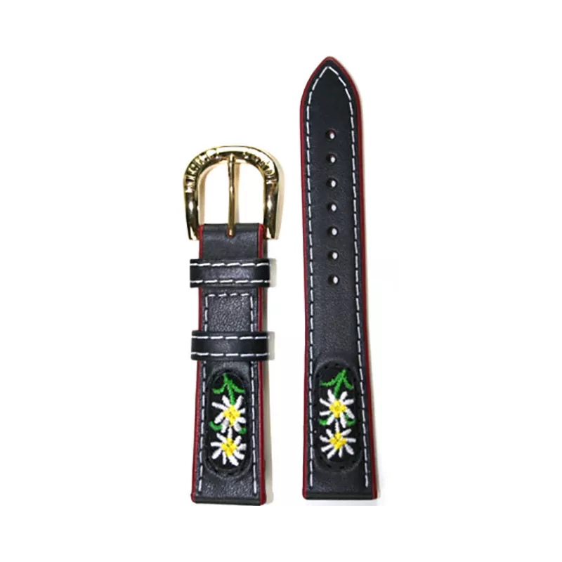 Uhrenband MICHEL JORDI Leder 20mm, schwarz Uhrenband MICHEL JORDI Leder 20mm, schwarz
