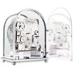 KIENINGER Arc Skelett mechanische Tischuhr mit 3 Melodien silber
